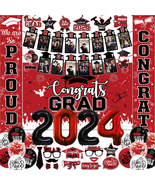 Graduation Decorations Class of 2024, Red and Black Graduation Decoratio... - £29.19 GBP