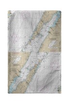 Betsy Drake Door County, Green Bay, WI Nautical Map Kitchen Towel - £23.73 GBP