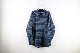 Vintage Pendleton Mens XL Striped Heavyweight Wool Collared Button Shirt Blue - £50.22 GBP