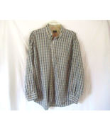 Haggar shirt Forever New button up Large blue plaid long sleeves - £11.96 GBP