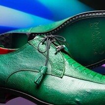 Andretti Genuine Ostrich Leg Dress Derby's Shoes Lemon Green image 10