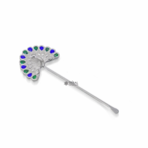 3.2&quot; 925 sterling silver peacock design eyeliner stick, kajal stick su1290 - $72.26