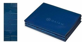 Gaiam Foldable Yoga Mat Super Compact and Ultra Lightweight Blue BRAND NEW - £28.45 GBP
