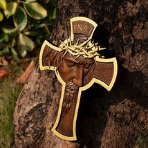 Jesus Holy Crown of Thorns Wood Cross, Christ Delivered Us from the Curs... - $69.00+