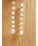 Hand Crafted Artisan Dangle Drop Earrings Clear Beads Beaded Cocktail Ho... - £6.33 GBP