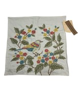 The Home Throw Pillow Covers Floral Birds 18x18 Embroidered Textured Cotton - $420.02 MXN