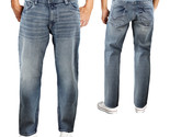 Men&#39;s Cotton Blend Denim Faded Wash Relaxed Fit Light Blue Casual Jean P... - £23.03 GBP