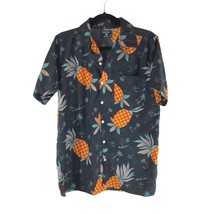 Bahamas Shirt Co Mens Hawaiian Aloha Shirt Pineapple Print Black Yellow S - £7.77 GBP