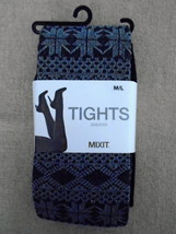 NWT Women’s Sweater Design MIXIT Tights Size M/L Black/Gray Snowflake - $12.95