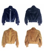 AZZURE RABBIT FUR LADIES AND NUBUCk BOMBER JACKET, 0648RL, - £159.07 GBP