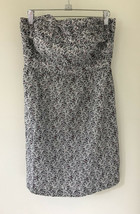 J Crew Womens Strapless Empire Waist Gray White Floral Summer Sun Dress 6 32&quot; - £63.94 GBP