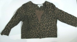 Newport News Women&#39;s Leopard Animal Print Cardigan 3/4 Sleeve Buttonless... - $9.92
