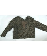 Newport News Women&#39;s Leopard Animal Print Cardigan 3/4 Sleeve Buttonless... - $13.53 CAD
