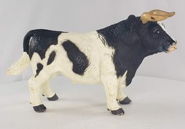 Vintage Safari Ltd Bull Black White Cow 1998 Farm Animal Toy Figure - $21.99