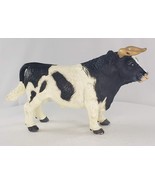 Vintage Safari Ltd Bull Black White Cow 1998 Farm Animal Toy Figure - £17.29 GBP