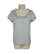 Joe Fresh Womens Athletic Shirt Size Small Gray Striped Scoop Neck - $17.59 CAD