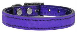 Metallic Purple Leather Dog Collar - £19.33 GBP