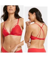 Auden Front-Close Lace Ling Bralette Red Size Small NEW - $20.00