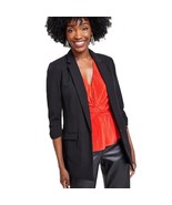 INC Womens XS Deep Black Notched Collar 3/4 Sleeves Blazer Jacket NWT CH39 - €33,42 EUR