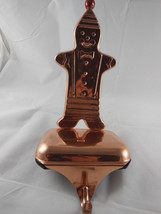 Vtg Christmas Fireplace Mantle Stocking Holder Hanger Hook Gingerbread Copper  - £28.47 GBP