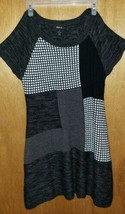 Style &amp; Co Color Block Sweater Dress Size Misses Large - Short Sleeve Sc... - $19.69