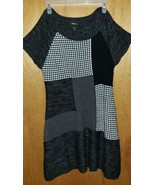 Style &amp; Co Color Block Sweater Dress Size Misses Large - Short Sleeve Sc... - $229.02 MXN