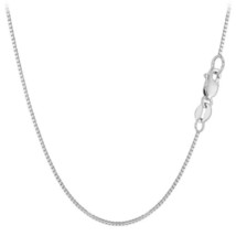 18K White Solid Gold Box Chain Necklace 0.8mm (Length: 16&quot;- 20&quot;) - £244.40 GBP