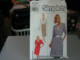 Simplicity 9249 Misses Mock Wrap Dress in 2 Lengths Pattern - Size 16-24 - £8.88 GBP