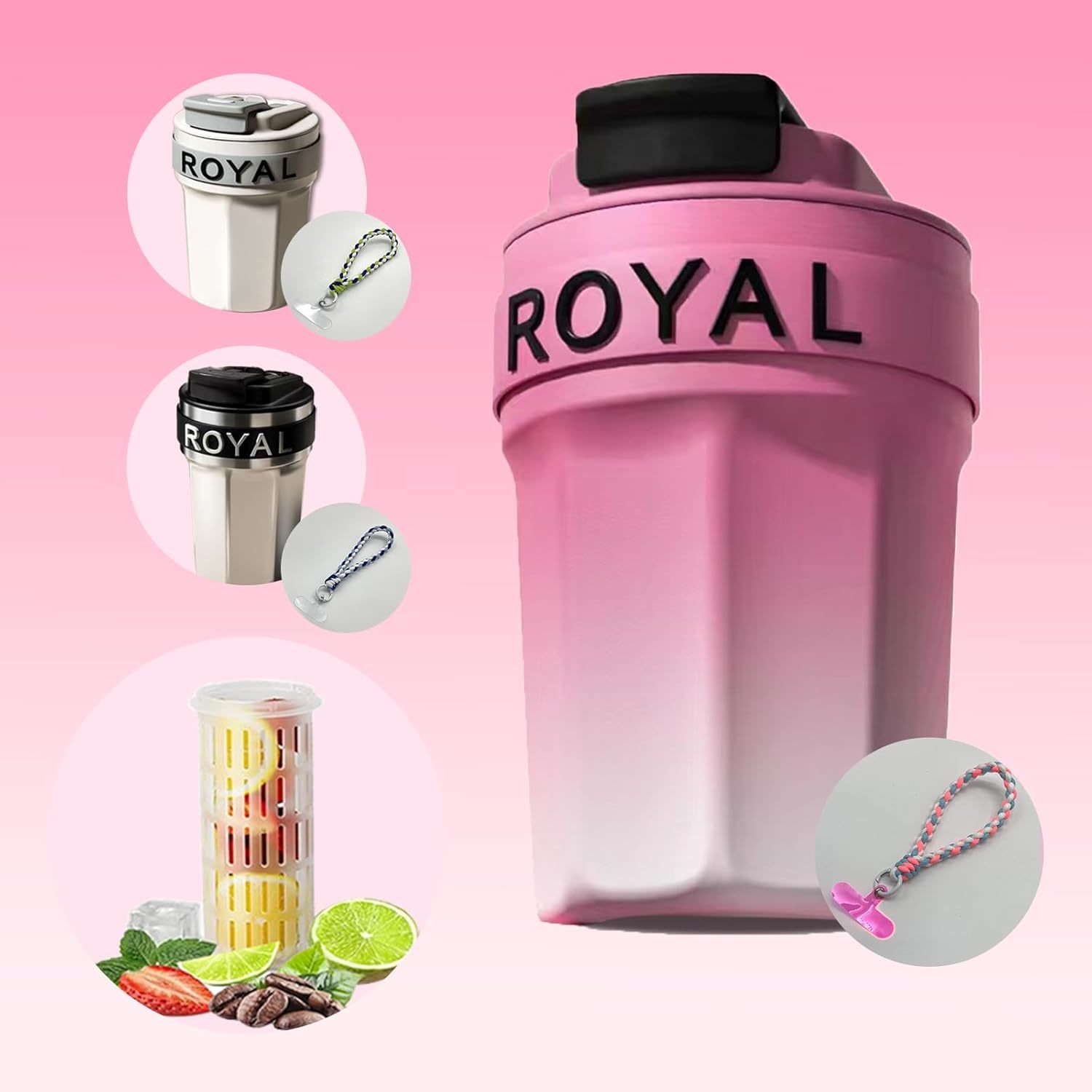 20Oz Insulated Coffee Tumbler With Lid And Straw,Pink Iced Coffee Tumbler, Stain