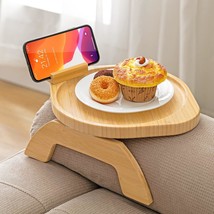 Couch Tray For Arm, Sofa Table For Eating/Drinks/Snacks/Remote/Control, Bamboo - £35.33 GBP