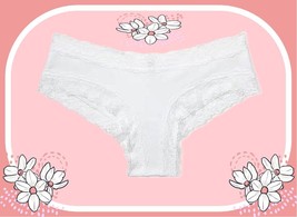 XXL Bright White Victoria&#39;s Secret Stretch Cotton Lace-Waist &amp; Leg Cheeky Pantie - £8.21 GBP