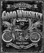 Old Bikes Good Whiskey Motorcycle Harley Service USA Wall Décor Metal Tin Sign - £12.45 GBP
