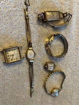 6 Old Watches Not Working Parts or Repair C1920&#39;s-40&#39;s GOLD PLATE and FILL - $47.50