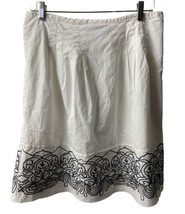 Saint Tropez Pleated Skirt Womens Size 10 White Cotton Embroidered  Line... - £11.21 GBP
