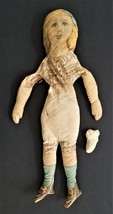 c1900 Antique Primitive Fabric Print Rag Doll Found In A Trunk In Pennsylvania - £70.96 GBP