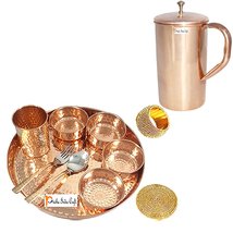 Prisha India Craft ® Indian Dinnerware Pure Copper Traditional Dinner Set of Tha - £74.42 GBP+