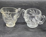 Indiana Glass Creamer And Open Sugar Set Willow Pattern - Clear Glass - ... - $17.79
