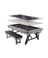 3-in-1 Combo Game Table w/ Bench Includes Pool Table, Poker Table, Dinin... - $2,429.55