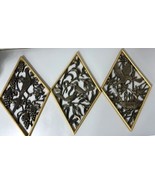 Vtg 1970s Burwood Set Of 3 Diamond Shaped Bird Wall Plaques - $30.48