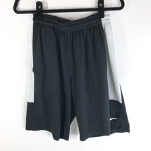 Nike Mens Athletic Basketball Shorts Drawstring Colorblock Black Gray M - £7.77 GBP