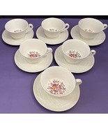 (6) Vtg Swansea Wedgwood Footed Cup &amp; Saucer Sets Patrician Floral Engla... - £22.35 GBP