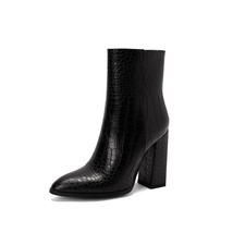 Fashion Cowboy Boots Shoes For Women Autumn Winter Point Ankle Boots Snake Leath - £67.92 GBP