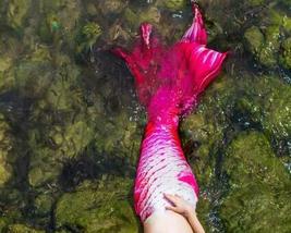 Pink Fairy Swimmable Mermaid Tail with Monofin for Adult Kids, Mermaid Costumes - £83.82 GBP