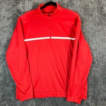 Nike Golf Sweatshirt Mens Medium Red Therma Fit Tour Performance 1/4 Zip... - $12.63