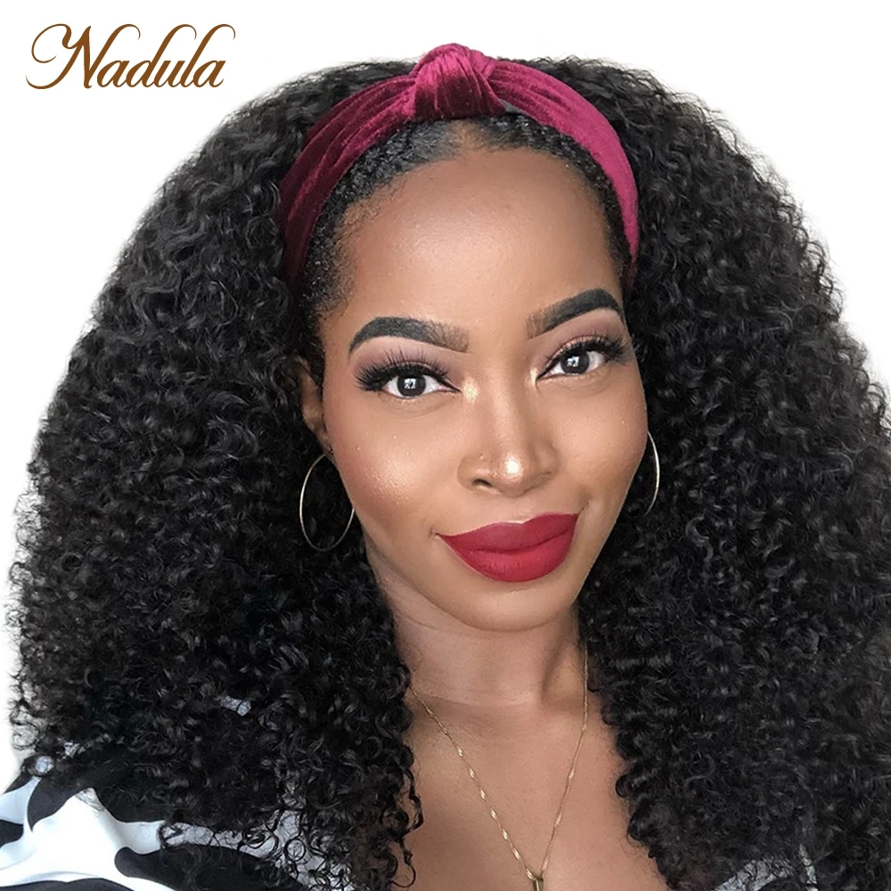 Kinky Curly Half Wig 12&quot;-26inch Long Human Hair Wig For Black Women Nadu... - £89.71 GBP+