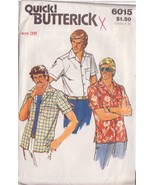 BUTTERICK PATTERN 6015 SIZE 36 MEN&#39;S SHIRT UNCUT - $3.00