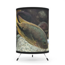 Brown and Orange Fish Tripod Lamp with High-Res Printed Shade, US\CA plug - $77.00