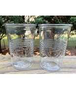 PQ Pair of Embossed “Old Fashioned” Barware Glasses Highball Glass Raise... - £13.58 GBP