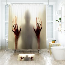 The Walking Dead Zombie Shower Curtain Bath Mat Bathroom Waterproof Decorative - $22.99+