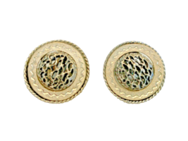 Earrings Silvertone Round Button On Earrings Costume Jewelry Clip-On Vintage - £8.07 GBP